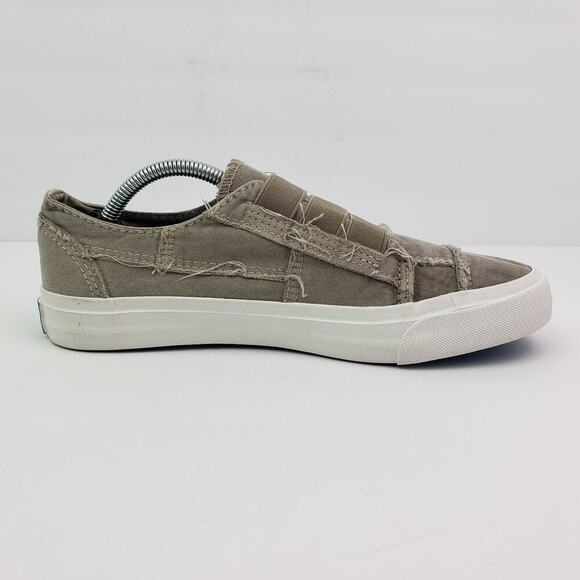 Blowfish Malibu Marley Womens Sz 8 Khaki Green Canvas Distress Low Sneaker Shoes - Picture 4 of 12